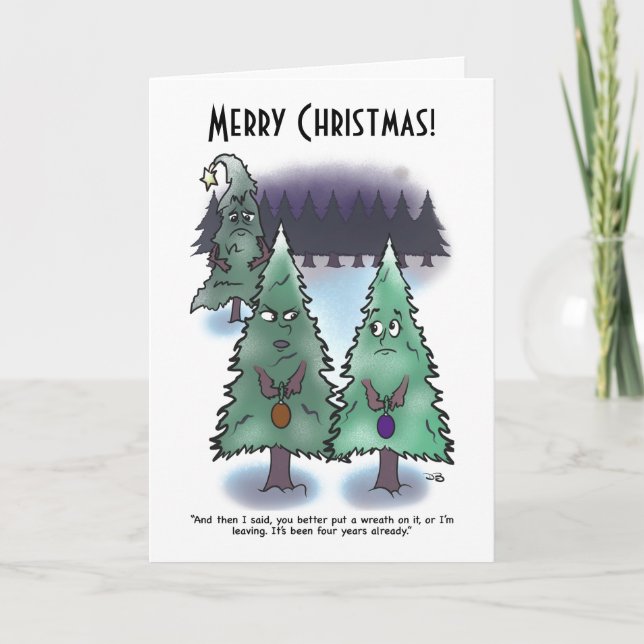 Carte de vœux pliée Couronne de Noël (Devant)