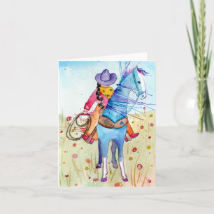 Carte de vœux pliée Cowgirl For Hire
