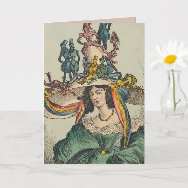 Carte de vœux pliée - Dame (Petite plante)