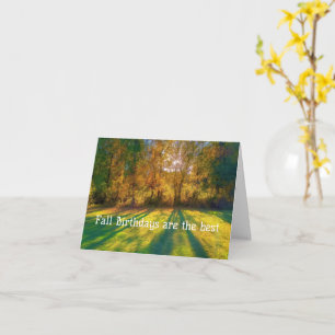 Carte de vœux pliée d'anniversaire Arbres mystique