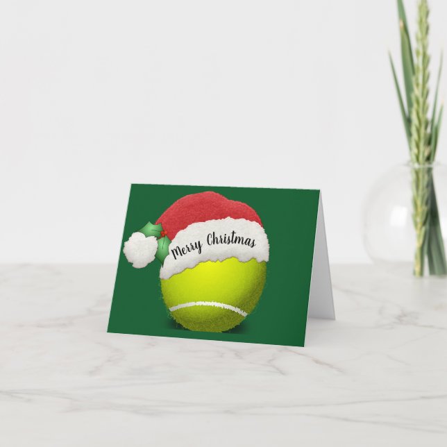 Carte de voeux pliée de balle de tennis (Devant)