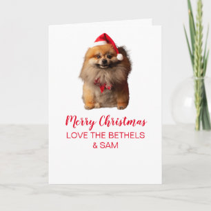 Carte de voeux pliée de chien mignon