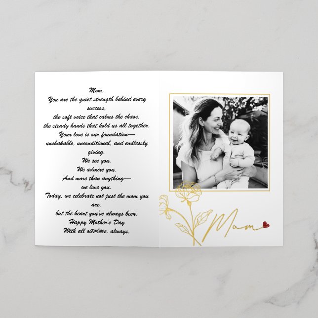 Carte de voeux pliée de la Fête des Mères moderne (Mise à l'extérieur)