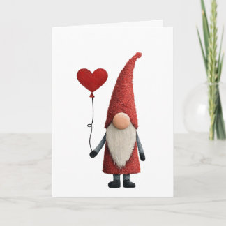 Carte de vœux pliée de la Saint-Valentin-Gnome