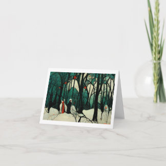 Carte de vœux pliée de Noël Paysage d'hiver 01