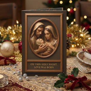 Carte de vœux pliée de Noël représentant une Nativ