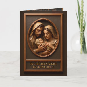 Carte de vœux pliée de Noël représentant une Nativ