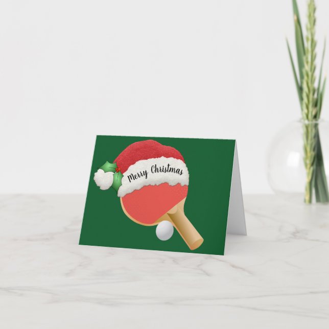 Carte de voeux pliée de tennis de table (Devant)