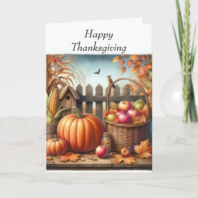 Carte de vœux pliée de Thanksgiving (Devant)