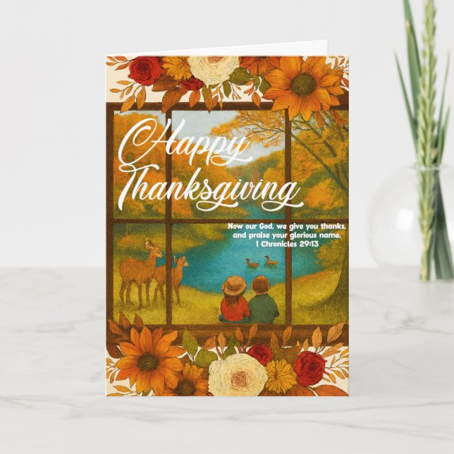 Carte de vœux pliée de Thanksgiving (Devant)