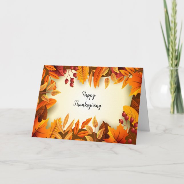 Carte de vœux pliée de Thanksgiving (Devant)