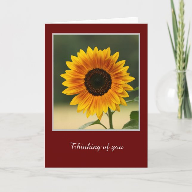Carte de voeux pliée de tournesol (Devant)