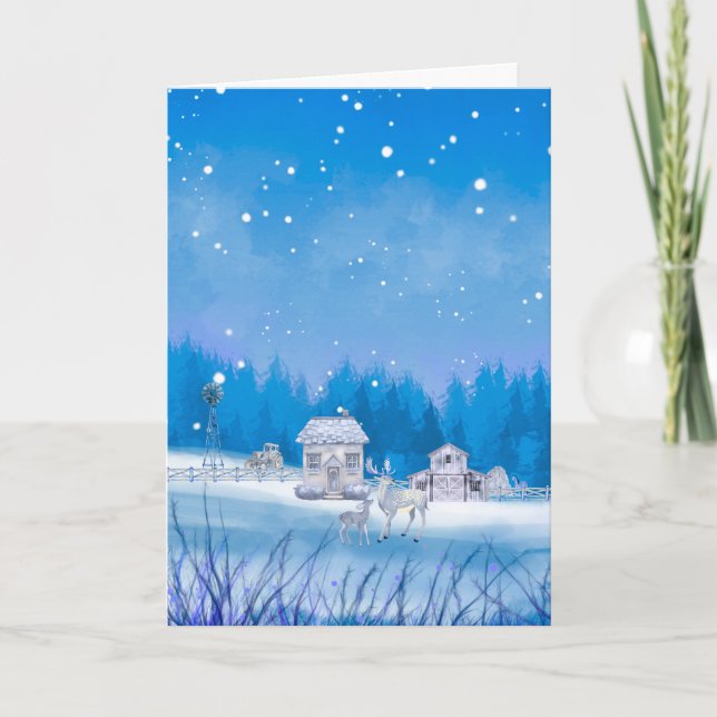 Carte de vœux pliée de vacances de signature de fe (Devant)