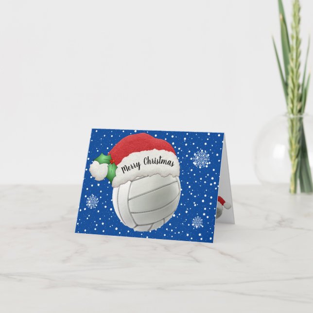 Carte de vœux pliée de volley-ball (Devant)