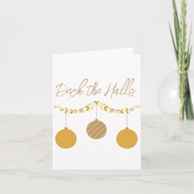 Carte de voeux pliée Deck the Halls (Devant)