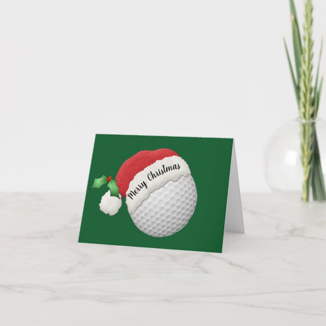Carte de vœux pliée design balle de golf (Devant)
