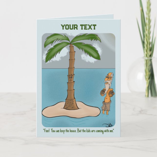 Carte de voeux pliée Divorce Island (Devant)