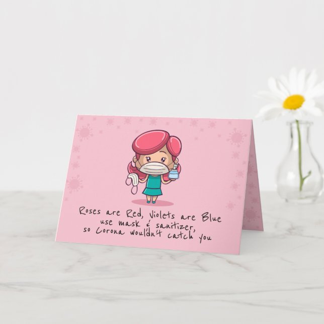 Carte de vœux pliée drôle de la Saint-Valentin COV (Petite plante)