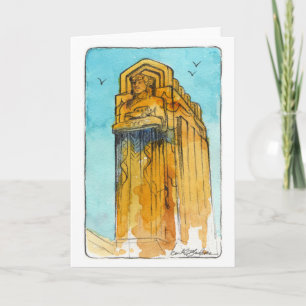 Carte de voeux pliée du gardien de la circulation