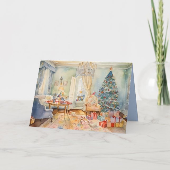 Carte de voeux pliée du matin de Noël (Devant)