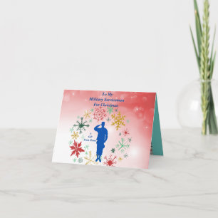Carte de voeux pliée du militaire