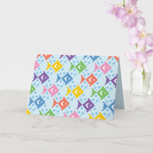 Carte de voeux pliée du Motif de poisson océanique (Orchidée)