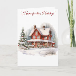 Carte de voeux pliée-Élégant Noël victorien