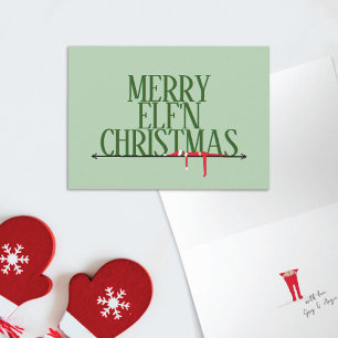 Carte de vœux pliée Elf Shenanigans Noël