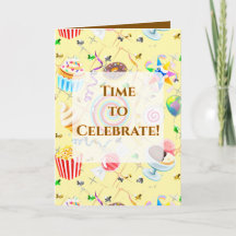 Carte de vœux pliée Emoji Treats pour anniversaire