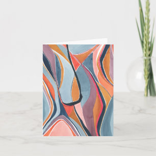 Carte de vœux pliée en aquarelle abstraite colorée