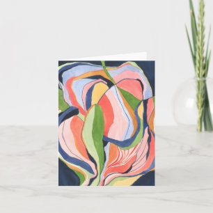 Carte de vœux pliée en aquarelle abstraite colorée