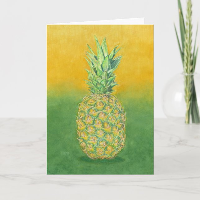Carte de vœux pliée en art d'ananas (Devant)