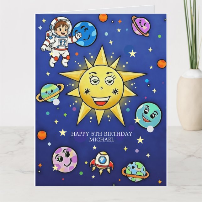 Carte de vœux pliée Enfance Rêves (Devant)
