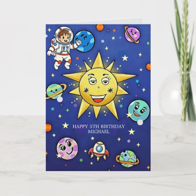 Carte de vœux pliée Enfance Rêves (Devant)