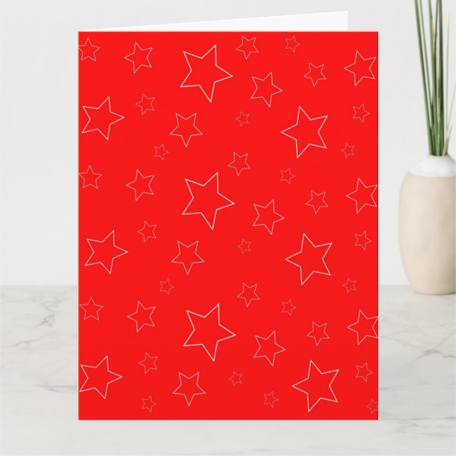 Carte de vœux pliée étoiles rouges (Devant)