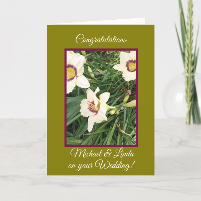 Carte de vœux pliée exceptionnelle pour mariage (Devant)