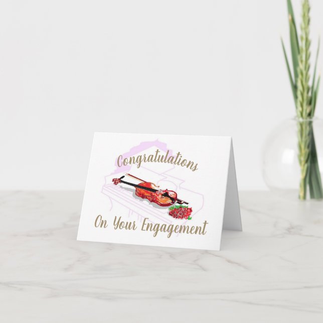 Carte de voeux pliée : Fiançailles (Devant)