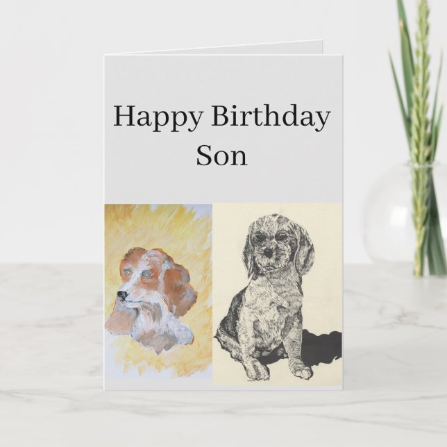 Carte de voeux pliée Fils d'anniversaire de l'enfa (Devant)