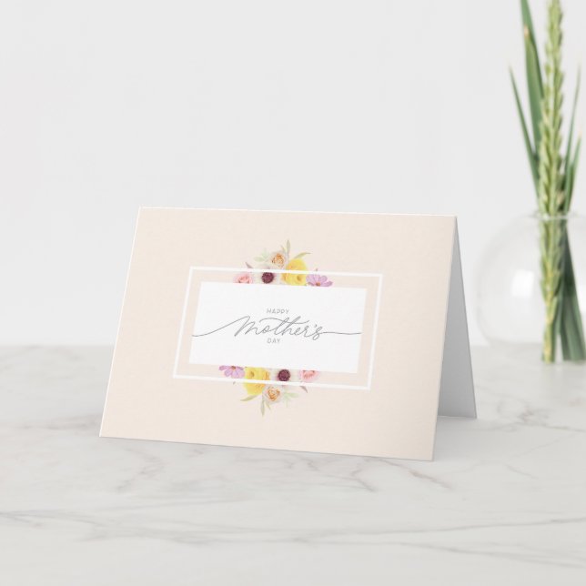 Carte de vœux pliée Fleurs de printemps pour maman (Devant)