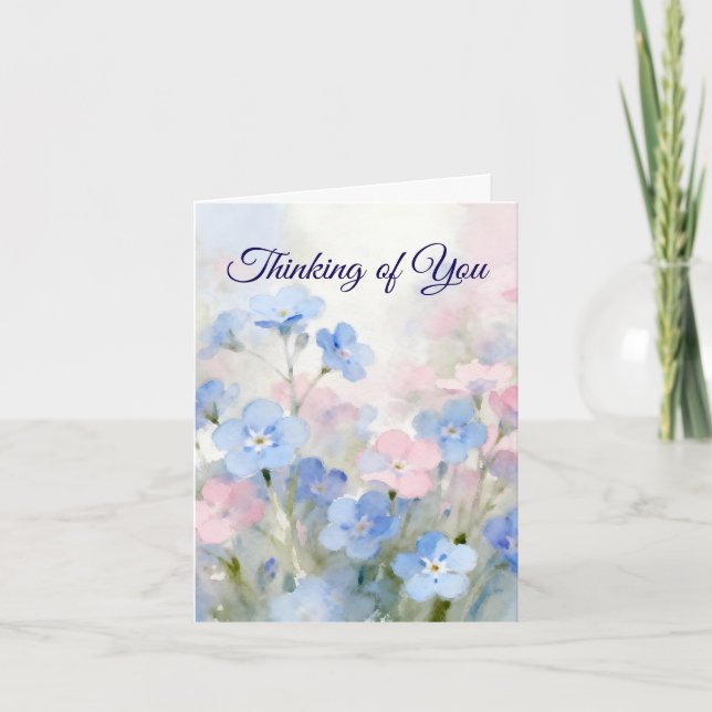 Carte de vœux pliée Forget-Me-Not (Devant)