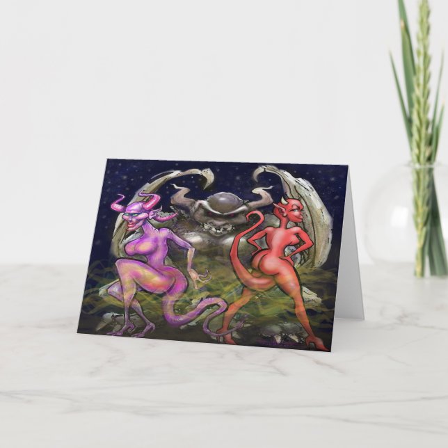Carte de vœux pliée Gargoyle n Dark Fae (Devant)