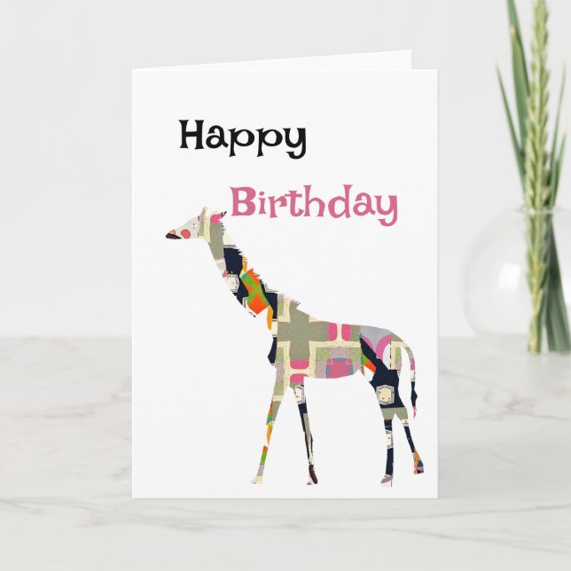 Carte de vœux pliée Girafe (Devant)