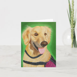 Carte de voeux pliée Golden Retriever
