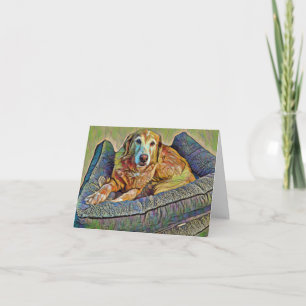 Carte de voeux pliée Golden Retriever Chilling Out