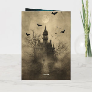 Carte de voeux pliée "Halloween de nuit Éffrayante