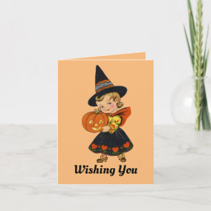 Carte de voeux pliée Halloween Witch