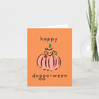 Carte de vœux pliée Happy Doggo-ween