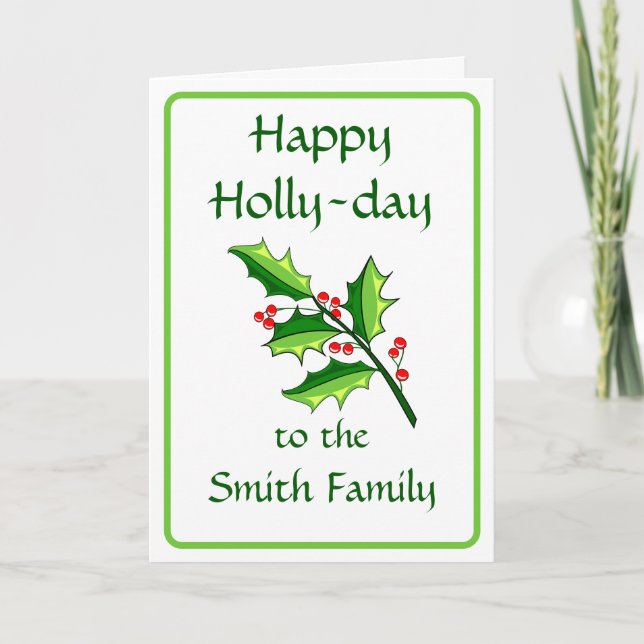 Carte de vœux pliée Happy Holly Day (Devant)