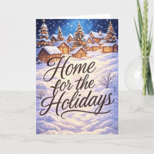 Carte de vœux pliée 'Home for the Holidays'
