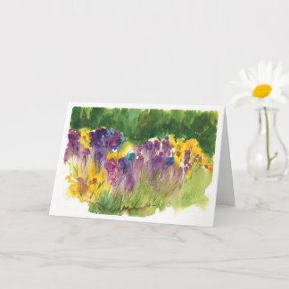 Carte de vœux pliée Iris Garden